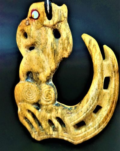 Hei Matu-Manaia Fossilized Plesiosaur Bone Pendant