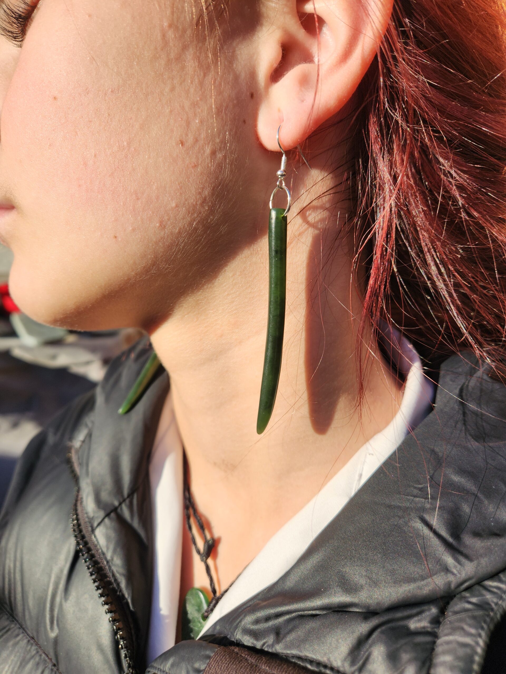 Greenstone earrings